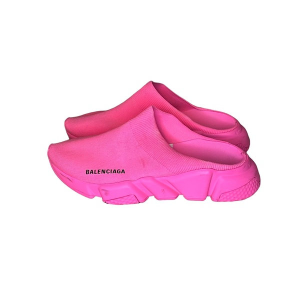 BALENCIAGA HOT PINK SPEED MULES - Picture 1 of 7